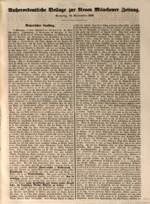 Neue Münchener Zeitung (Süddeutsche Presse) Sonntag 16. September 1849