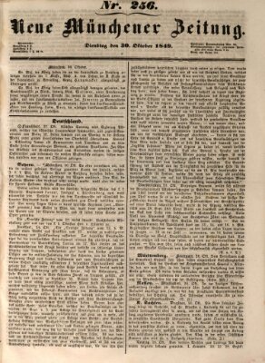 Neue Münchener Zeitung (Süddeutsche Presse) Dienstag 30. Oktober 1849