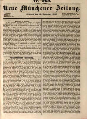 Neue Münchener Zeitung (Süddeutsche Presse) Mittwoch 14. November 1849