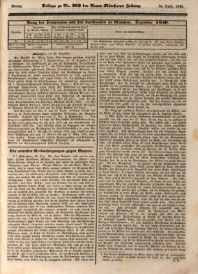 Neue Münchener Zeitung (Süddeutsche Presse) Montag 24. Dezember 1849