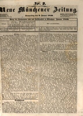 Neue Münchener Zeitung (Süddeutsche Presse) Donnerstag 3. Januar 1850
