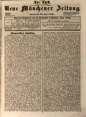 Neue Münchener Zeitung (Süddeutsche Presse) Freitag 28. Juni 1850