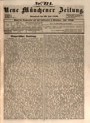 Neue Münchener Zeitung (Süddeutsche Presse) Samstag 20. Juli 1850