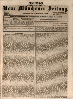 Neue Münchener Zeitung (Süddeutsche Presse) Mittwoch 4. September 1850