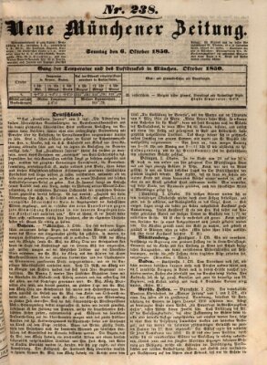 Neue Münchener Zeitung (Süddeutsche Presse) Sonntag 6. Oktober 1850