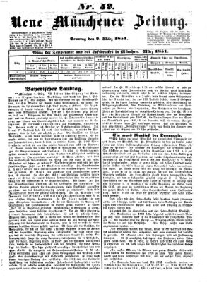 Neue Münchener Zeitung (Süddeutsche Presse) Sonntag 2. März 1851