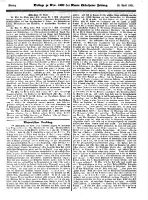 Neue Münchener Zeitung (Süddeutsche Presse) Montag 28. April 1851