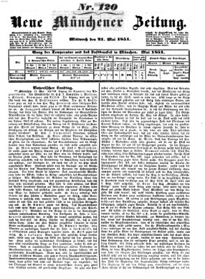 Neue Münchener Zeitung (Süddeutsche Presse) Mittwoch 21. Mai 1851
