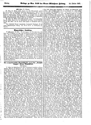 Neue Münchener Zeitung (Süddeutsche Presse) Montag 20. Oktober 1851