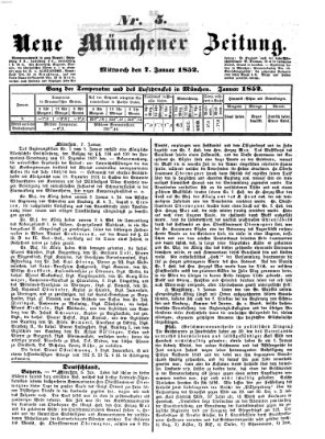 Neue Münchener Zeitung (Süddeutsche Presse) Mittwoch 7. Januar 1852