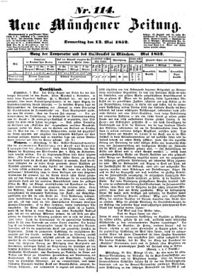 Neue Münchener Zeitung (Süddeutsche Presse) Donnerstag 13. Mai 1852