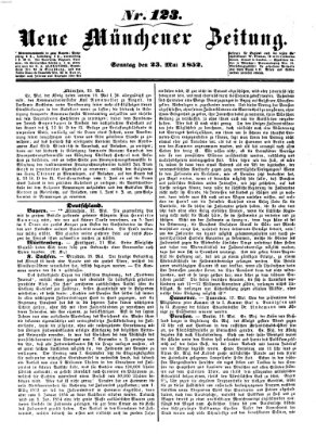 Neue Münchener Zeitung (Süddeutsche Presse) Sonntag 23. Mai 1852
