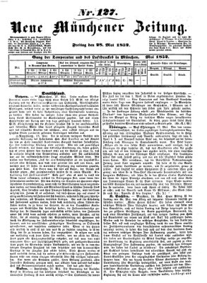 Neue Münchener Zeitung (Süddeutsche Presse) Freitag 28. Mai 1852