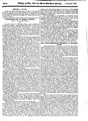 Neue Münchener Zeitung (Süddeutsche Presse) Montag 6. September 1852