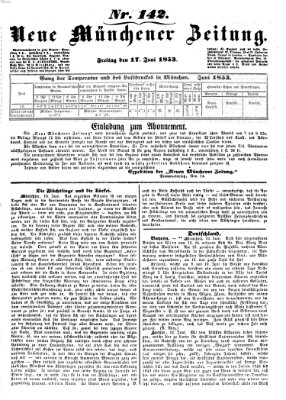 Neue Münchener Zeitung (Süddeutsche Presse) Freitag 17. Juni 1853