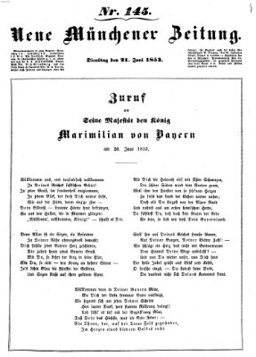 Neue Münchener Zeitung (Süddeutsche Presse) Dienstag 21. Juni 1853