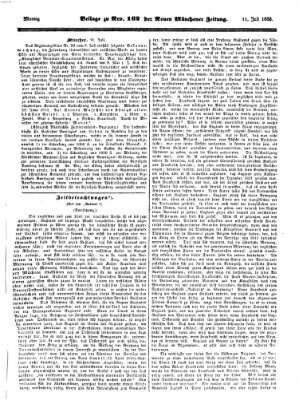 Neue Münchener Zeitung (Süddeutsche Presse) Montag 11. Juli 1853