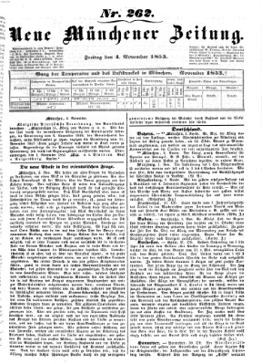 Neue Münchener Zeitung (Süddeutsche Presse) Freitag 4. November 1853