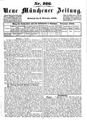 Neue Münchener Zeitung (Süddeutsche Presse) Mittwoch 9. November 1853