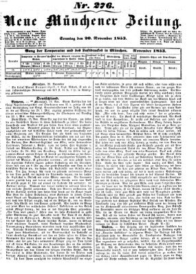 Neue Münchener Zeitung (Süddeutsche Presse) Sonntag 20. November 1853