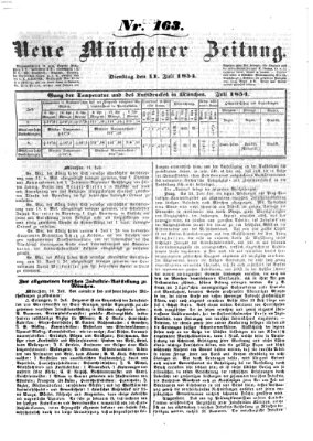 Neue Münchener Zeitung (Süddeutsche Presse) Dienstag 11. Juli 1854