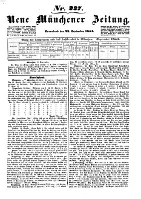 Neue Münchener Zeitung (Süddeutsche Presse) Samstag 23. September 1854