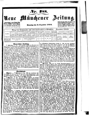Neue Münchener Zeitung (Süddeutsche Presse) Sonntag 3. Dezember 1854