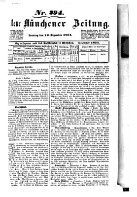 Neue Münchener Zeitung (Süddeutsche Presse) Sonntag 10. Dezember 1854