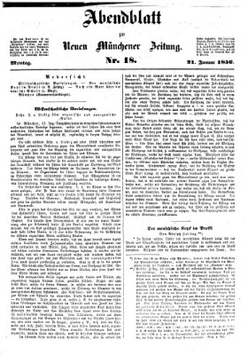 Neue Münchener Zeitung (Süddeutsche Presse) Montag 21. Januar 1856