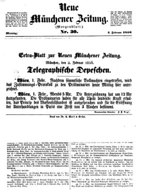 Neue Münchener Zeitung (Süddeutsche Presse) Montag 4. Februar 1856