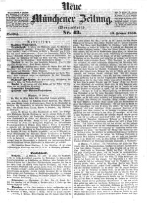 Neue Münchener Zeitung (Süddeutsche Presse) Dienstag 19. Februar 1856