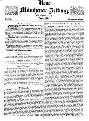 Neue Münchener Zeitung (Süddeutsche Presse) Freitag 29. Februar 1856