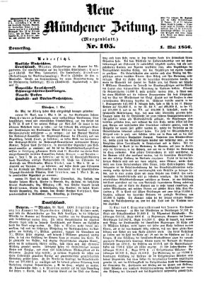 Neue Münchener Zeitung (Süddeutsche Presse) Donnerstag 1. Mai 1856