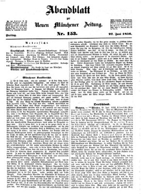 Neue Münchener Zeitung (Süddeutsche Presse) Freitag 27. Juni 1856