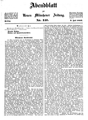 Neue Münchener Zeitung (Süddeutsche Presse) Freitag 3. Juli 1857