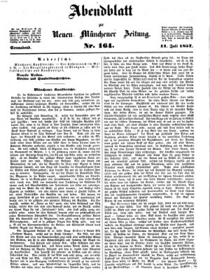 Neue Münchener Zeitung (Süddeutsche Presse) Samstag 11. Juli 1857