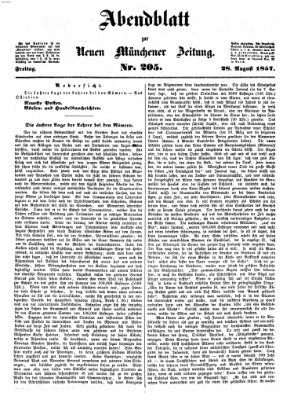 Neue Münchener Zeitung (Süddeutsche Presse) Freitag 28. August 1857