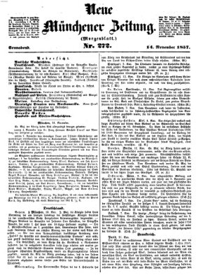 Neue Münchener Zeitung (Süddeutsche Presse) Samstag 14. November 1857