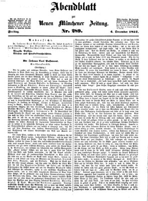 Neue Münchener Zeitung (Süddeutsche Presse) Freitag 4. Dezember 1857