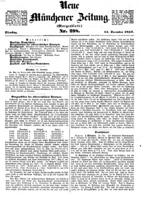 Neue Münchener Zeitung (Süddeutsche Presse) Dienstag 15. Dezember 1857