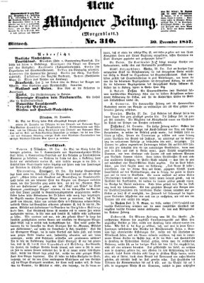 Neue Münchener Zeitung (Süddeutsche Presse) Mittwoch 30. Dezember 1857
