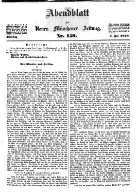 Neue Münchener Zeitung (Süddeutsche Presse) Dienstag 6. Juli 1858