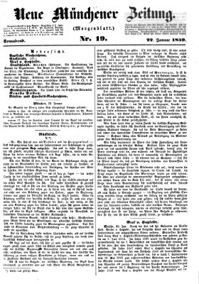 Neue Münchener Zeitung (Süddeutsche Presse) Samstag 22. Januar 1859