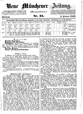 Neue Münchener Zeitung (Süddeutsche Presse) Mittwoch 9. Februar 1859