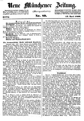 Neue Münchener Zeitung (Süddeutsche Presse) Freitag 13. April 1860