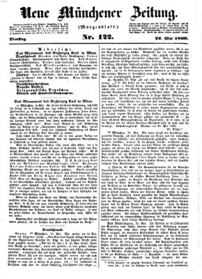 Neue Münchener Zeitung (Süddeutsche Presse) Dienstag 22. Mai 1860