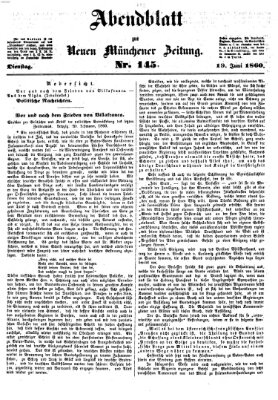 Neue Münchener Zeitung (Süddeutsche Presse) Dienstag 19. Juni 1860