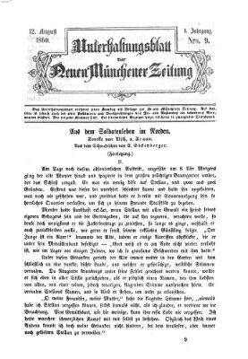 Neue Münchener Zeitung (Süddeutsche Presse) Sonntag 12. August 1860
