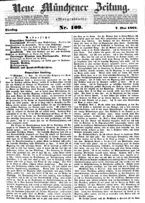 Neue Münchener Zeitung (Süddeutsche Presse) Dienstag 7. Mai 1861