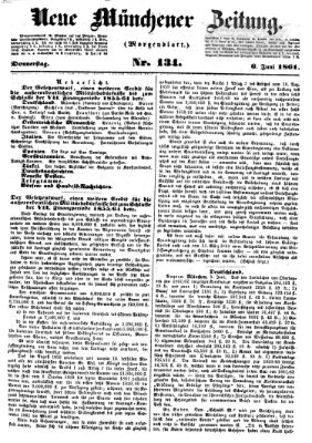 Neue Münchener Zeitung (Süddeutsche Presse) Donnerstag 6. Juni 1861